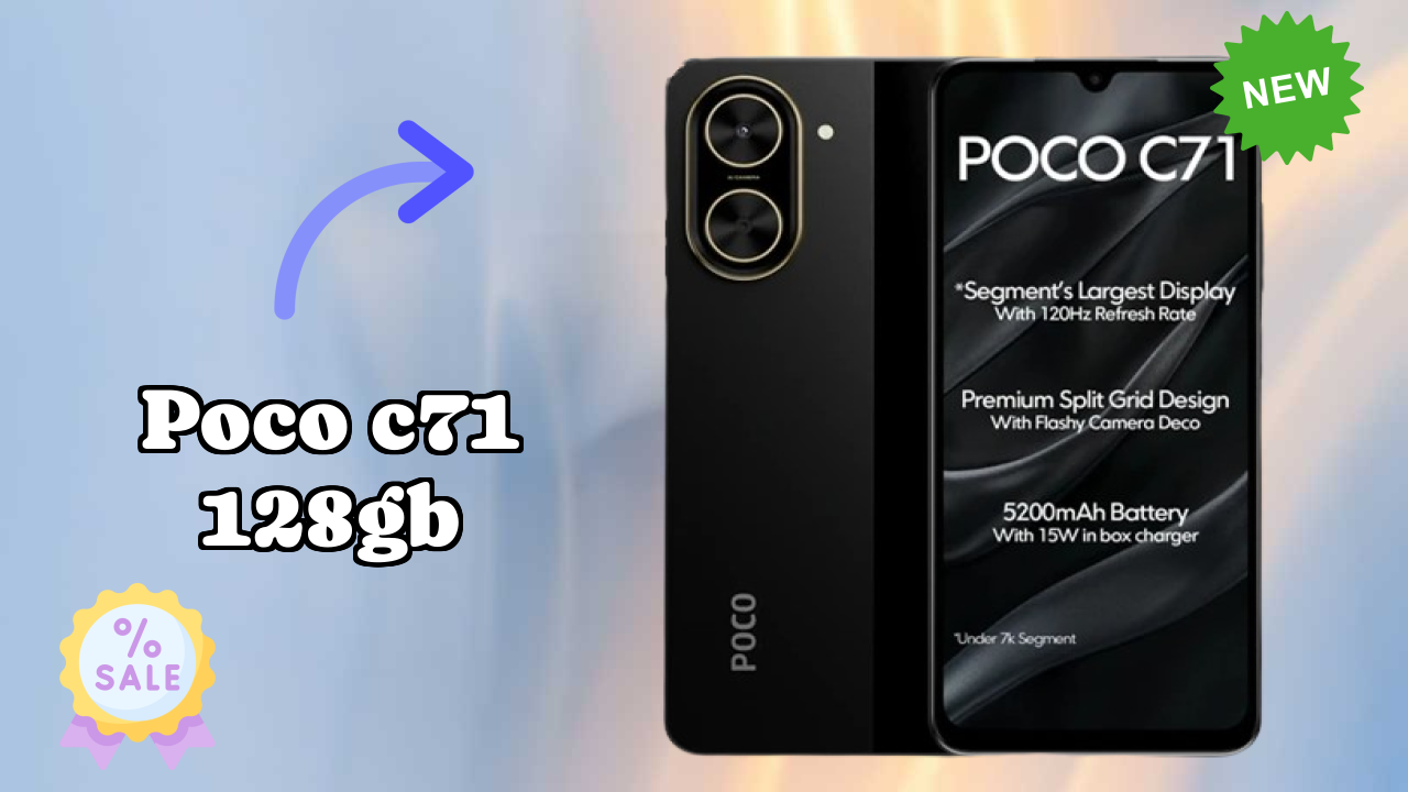 POCO C71 128GB Display Size: 6.88 Inches (17.48 Cm) Screen Test