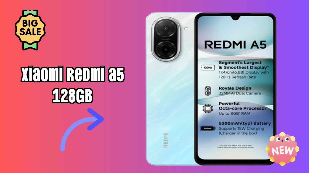 Xiaomi Redmi A5 128GB Display Size: 6.88 Inches (17.48 Cm) Screen Quality
